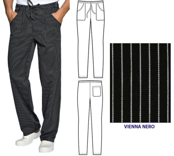 Pantoloni neri rigati cuoco Pantalini cuoco Padova