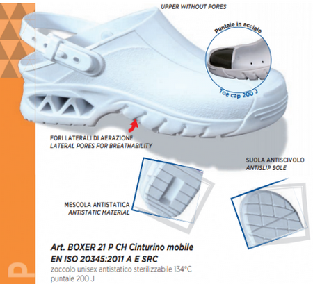 Zoccoli sanitari e da lavoro antifortunistici 
